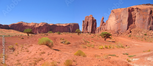 desert with red rocks and ground, monument valley national park,