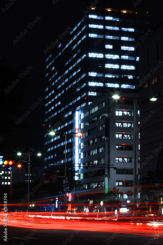 Naklejka premium big city night