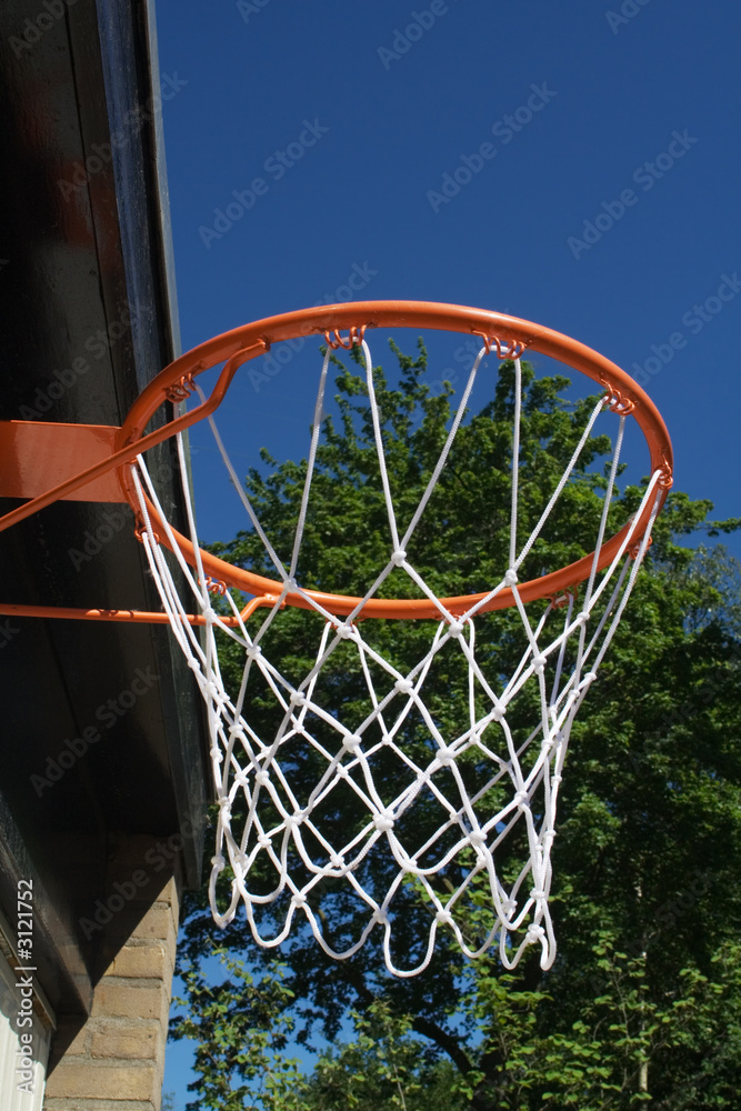 basketball hoop attached to garage