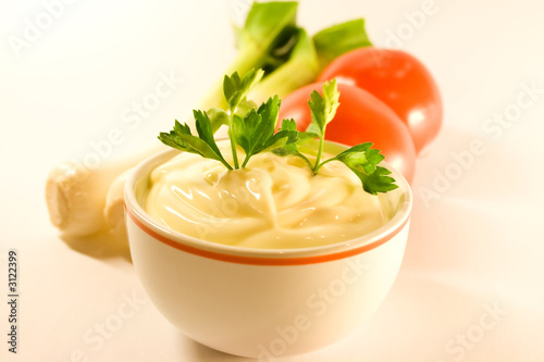 mayonnaise and parsley twig