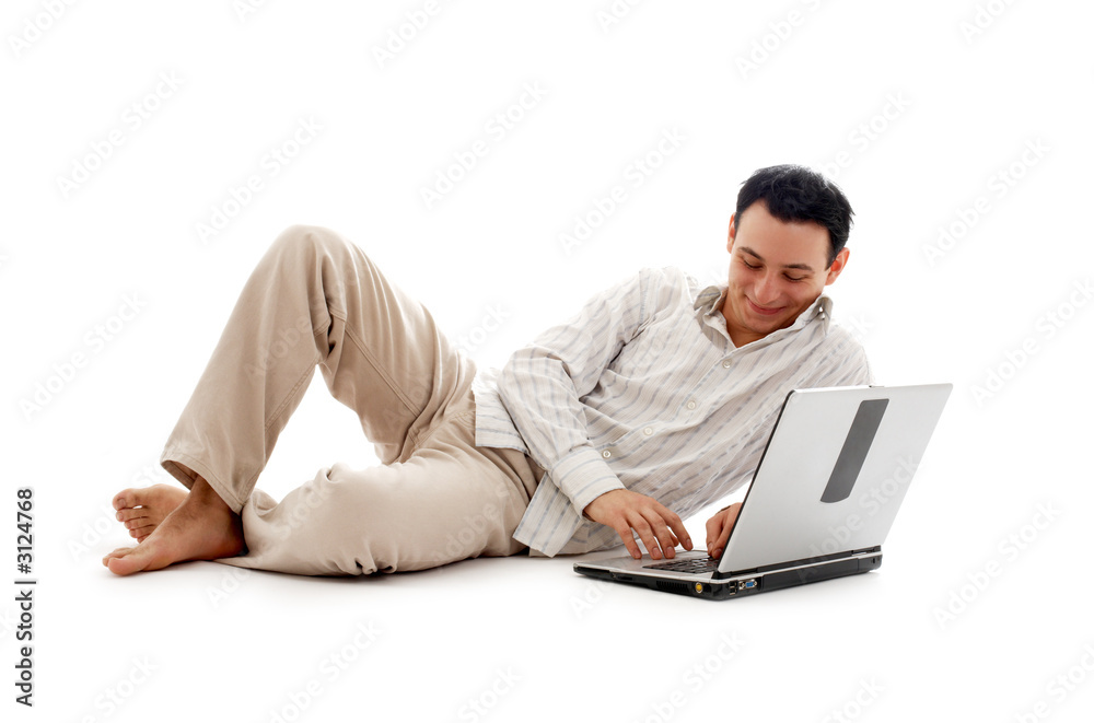 relaxed man with laptop #2 relaxed man with laptop #2