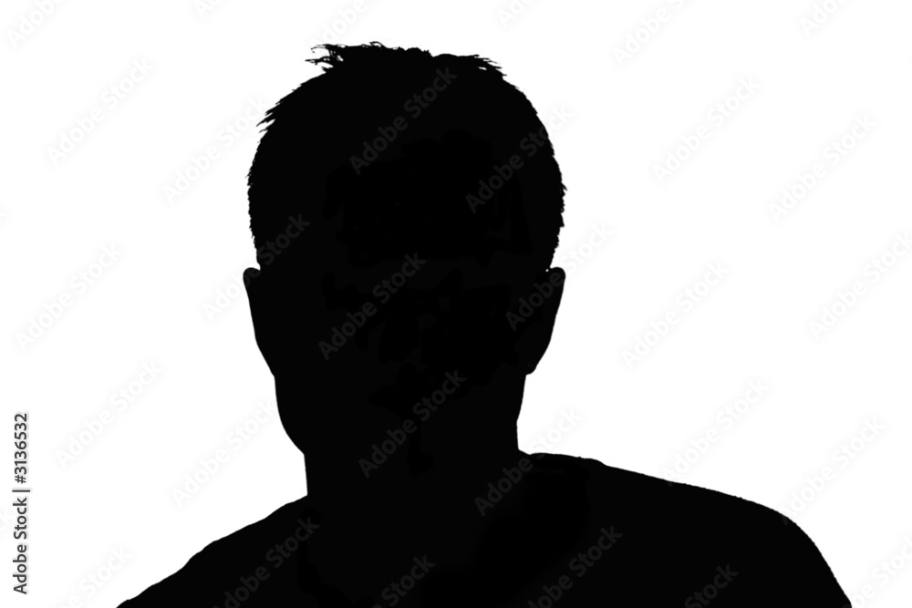 Silhouette of a casual man