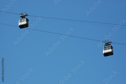 two cabin aerial rope-way