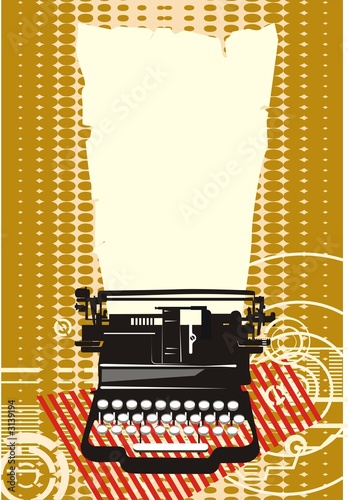 ochre typewriter with background texture