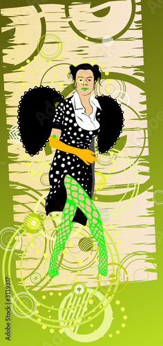 girl angel with green stocking