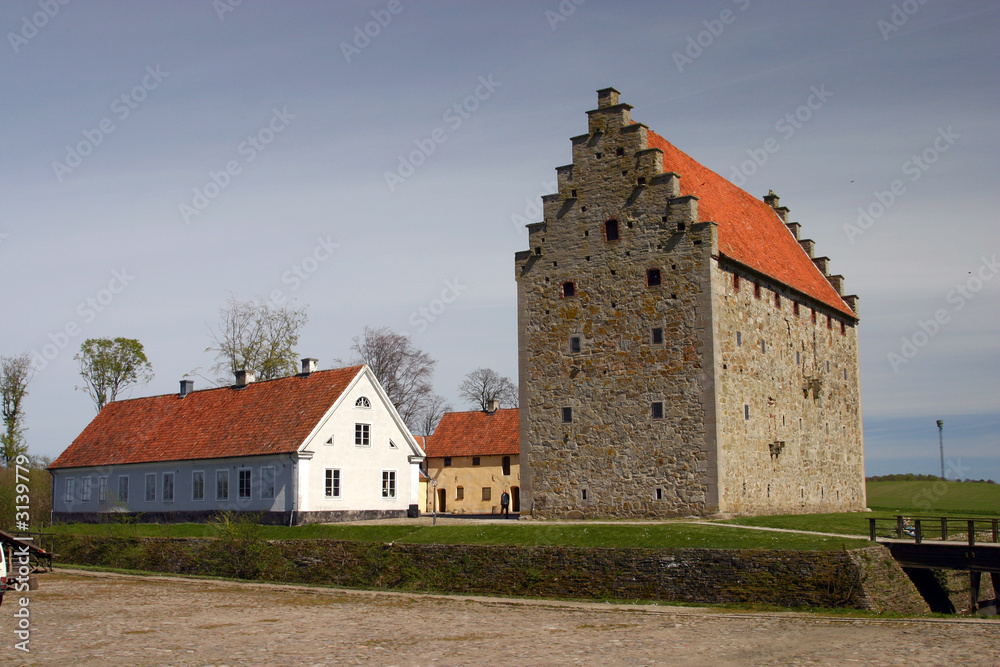 medieval castle not far from simrishamn, southern