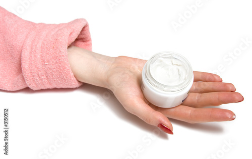 woman hand with cream