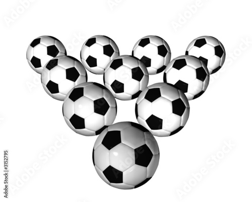 triangle of soccer balls