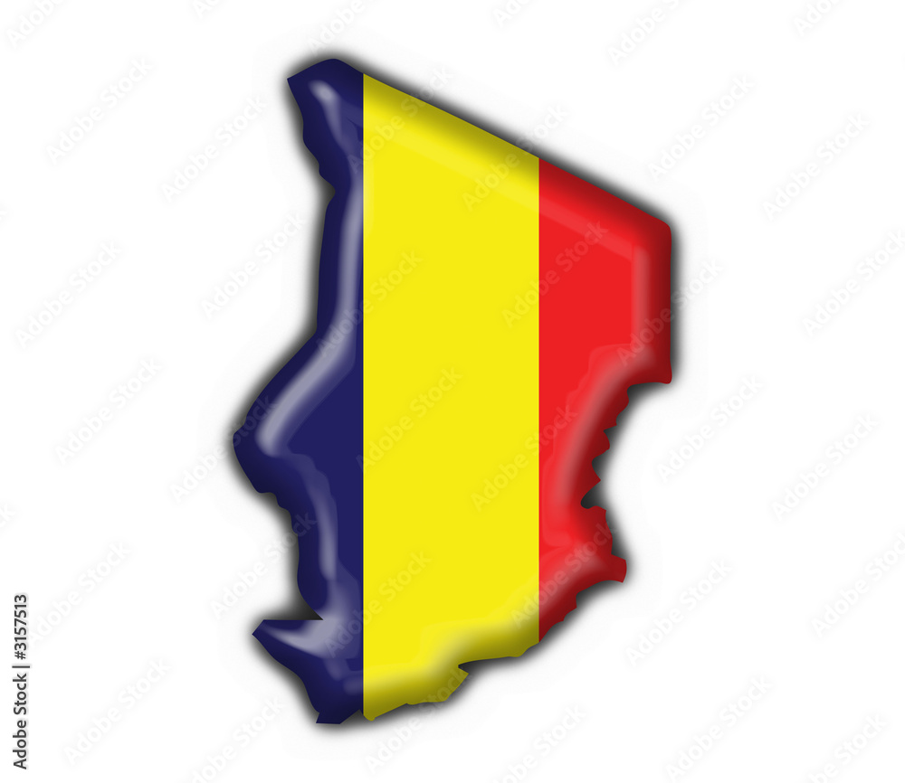 Fototapeta premium bottone cartina ciad - chad button map flag