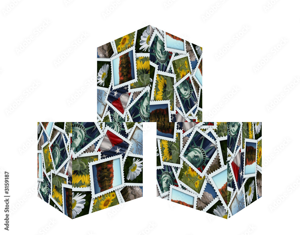 3d Faux stamp cubes