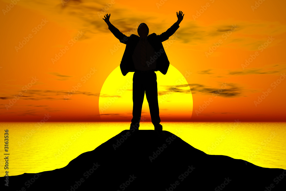 Fototapeta premium business man at sunset