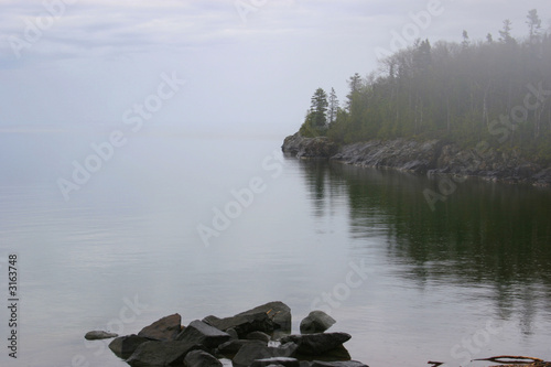 misty lake