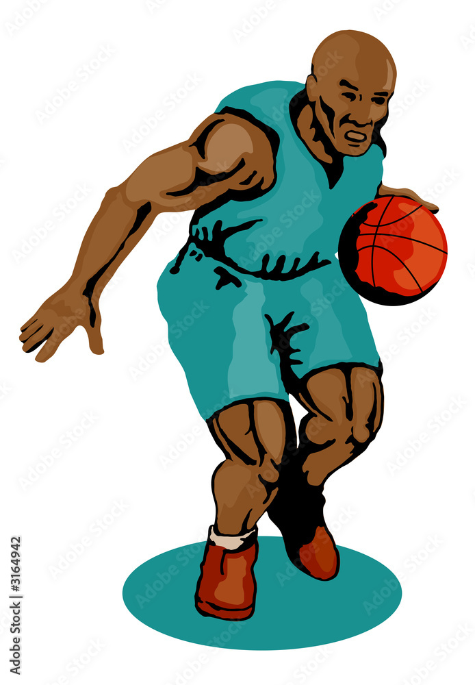 basketballer dribbling ball