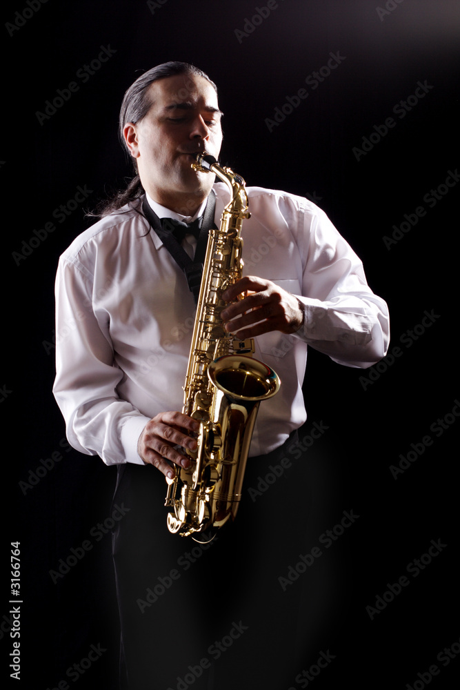 Naklejka premium saxophone man