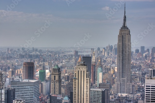 empire state building and manhattan skyline, new y