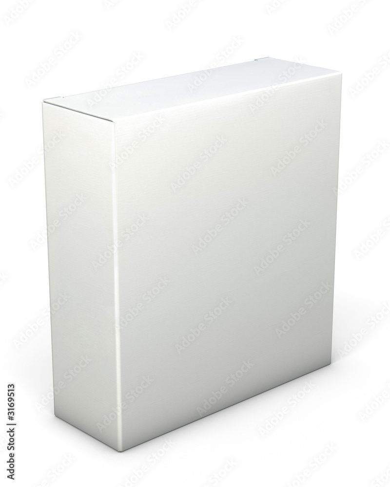 Blank White Software Box isolated on White Background. 3D illustration Blank White Software Box isolated on White Background. 3D illustration