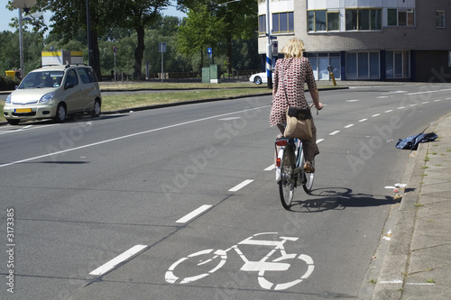 female on bicycle