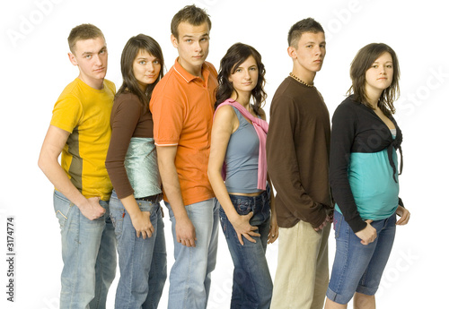 queue of teenagers photo