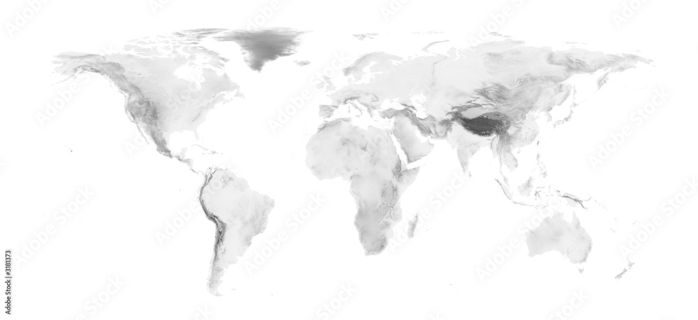 Fototapeta premium world map with grayscale elevation