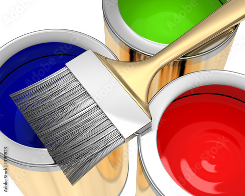 paint bank with brush