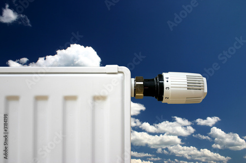 radiator on a blue sky