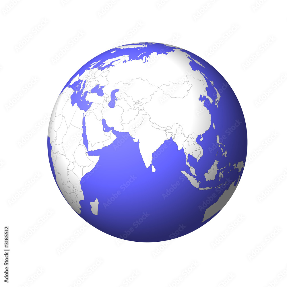 Fototapeta premium globe postioned over asia