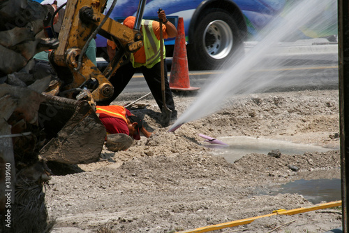 construction workers sprung a leak
