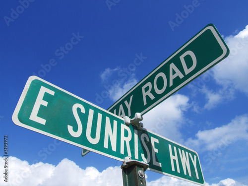 street sign - sunrise highway - sky
