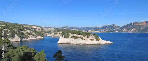 french calanques of cassis, marseille, south of france, panorama