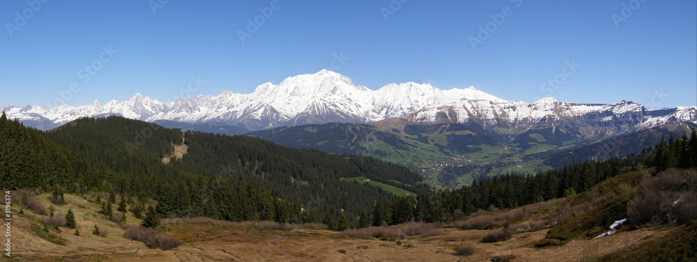 panorama mont blanc au printemps panorama mont blanc au printemps