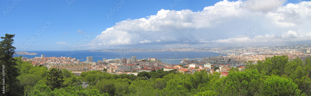 the city and the mediterranean sea, marseille, south of france,