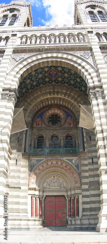 the old major church portal, marseille, south of france, vertica