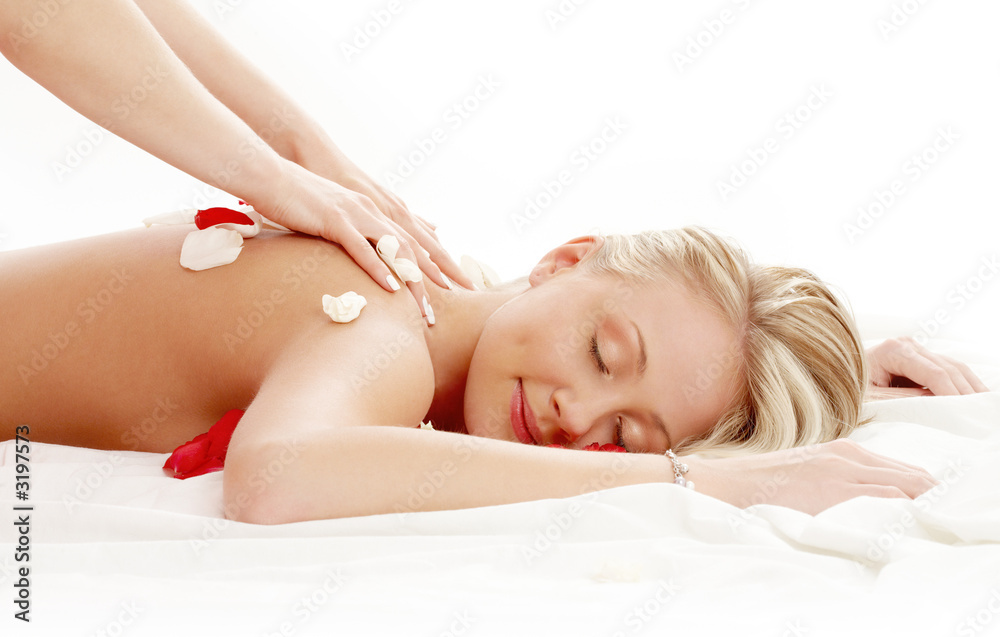 professional massage with flower petals #2