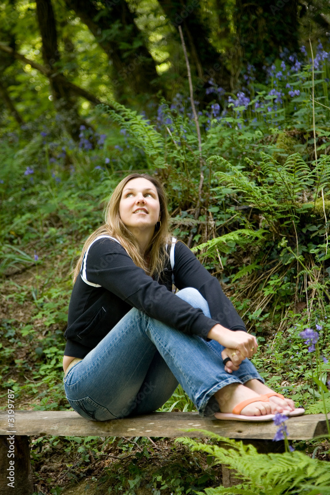 beautiful brunette sitting outdoors beautiful brunette sitting outdoors