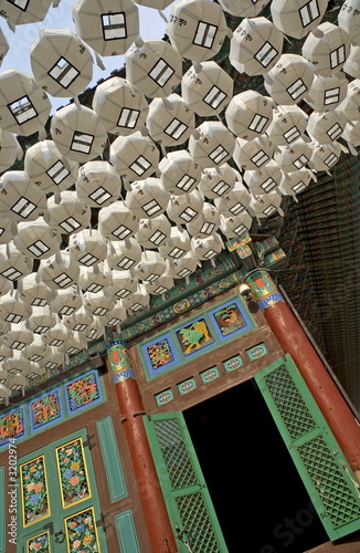 white lanterns for the dead on buddha's birthday