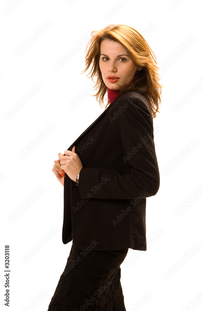 young businesswoman portrait isolated on white