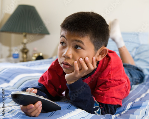watching television