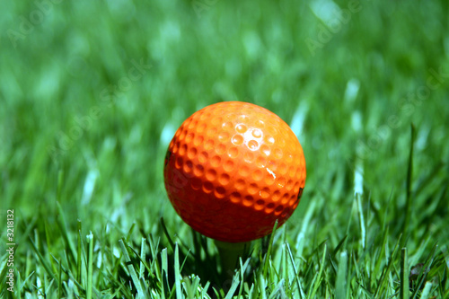 orange golf ball