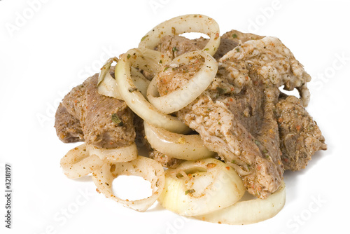 marinated meat with onion