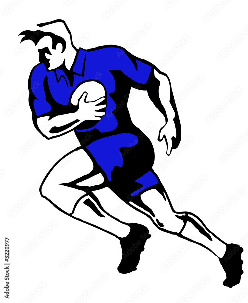 Obraz premium rugby charging run