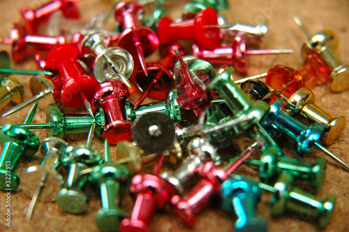 colourful plastic pins
