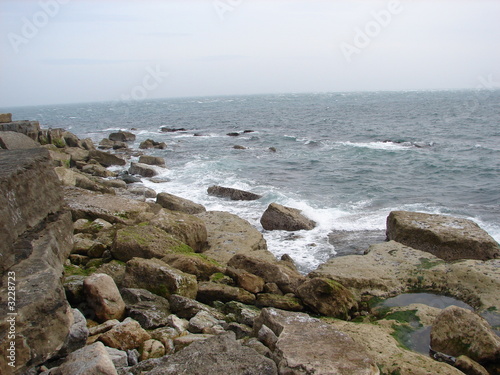 coastline battered by atlantic ocean