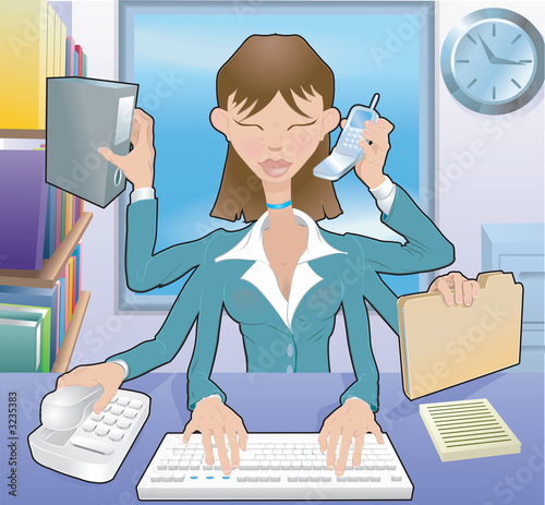 multitasking business woman