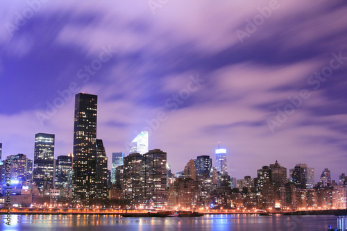 midtown manhattan skyline at night lights