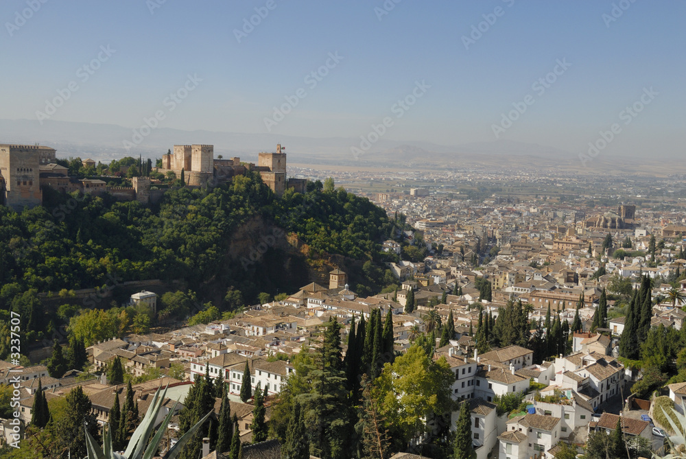 view at the alhambra granada spain