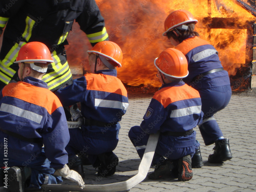 Naklejka premium fire brigade child