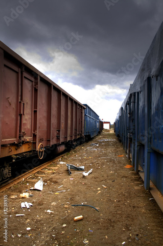 deserted trainyard