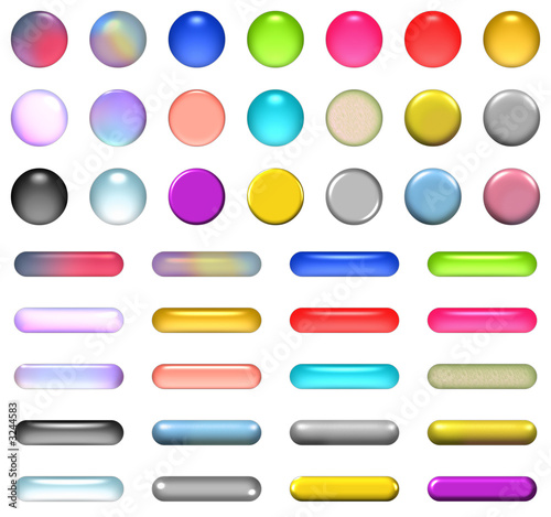 aqua buttons in different colors without a shadow