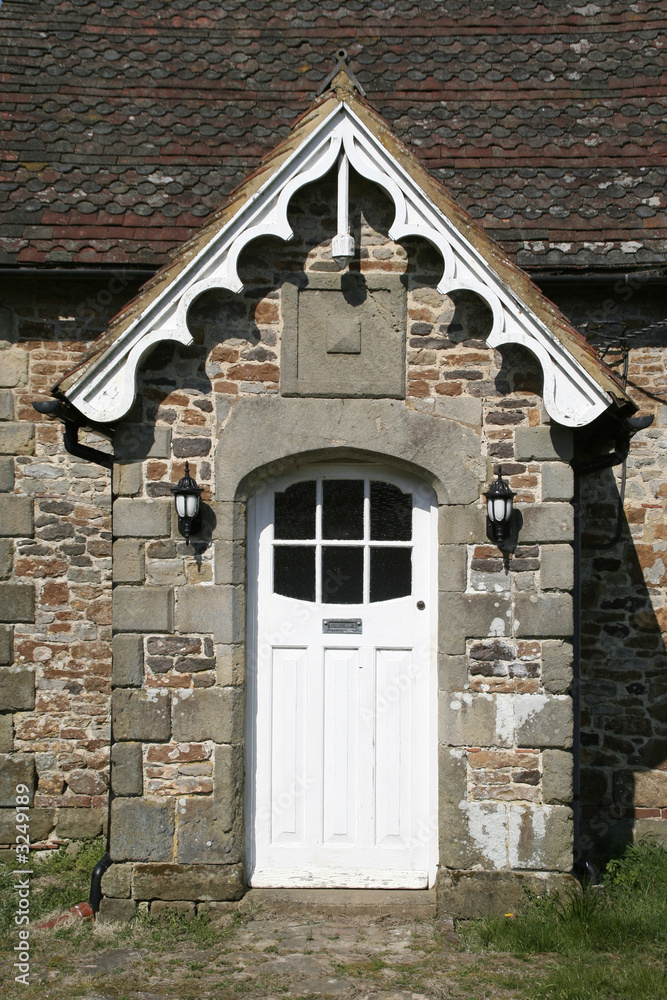 White wooden front door