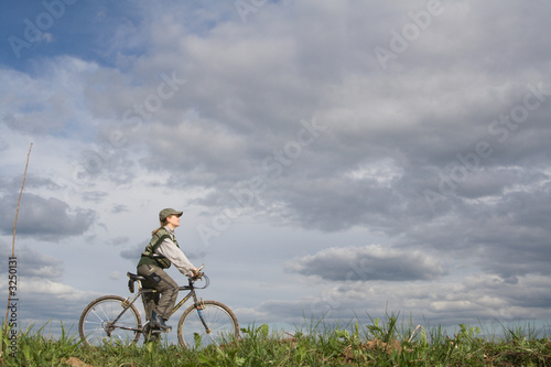 Woman at bicycle